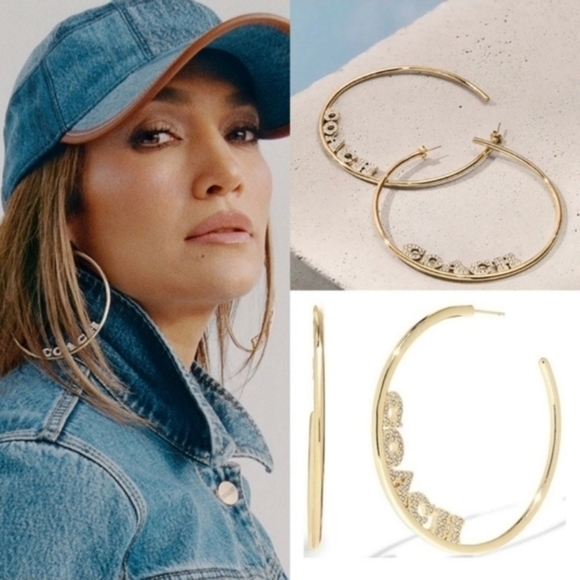 Signature Gold Hoop Earrings - Picture 1 of 3